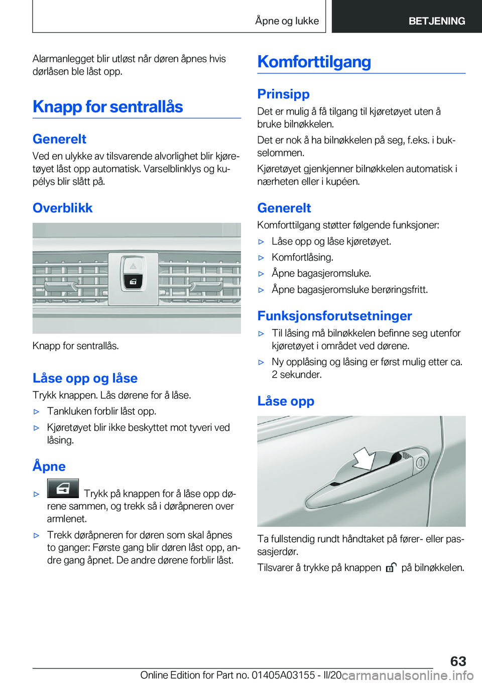 BMW M4 2020  InstruksjonsbØker (in Norwegian) �A�l�a�r�m�a�n�l�e�g�g�e�t��b�l�i�r��u�t�l�