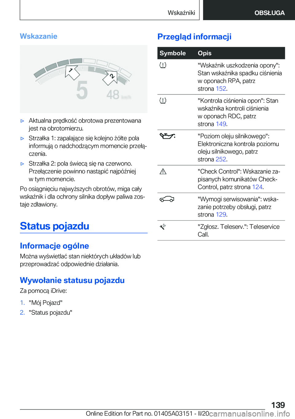 BMW M4 2020  Instrukcja obsługi (in Polish) �W�s�k�a�z�a�n�i�e'x�A�k�t�u�a�l�n�a��p�r�