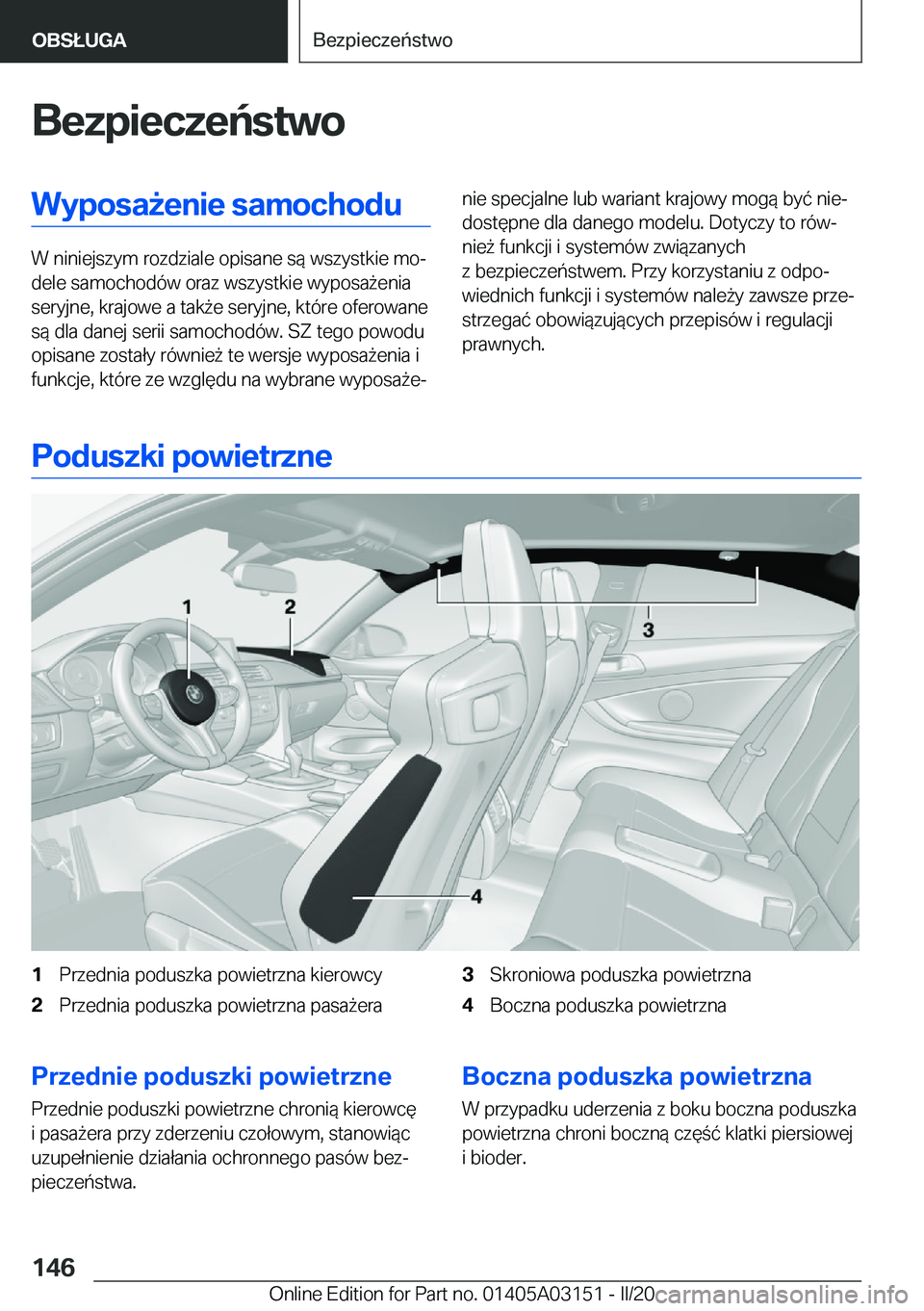BMW M4 2020  Instrukcja obsługi (in Polish) �B�e�z�p�i�e�c�z�e�