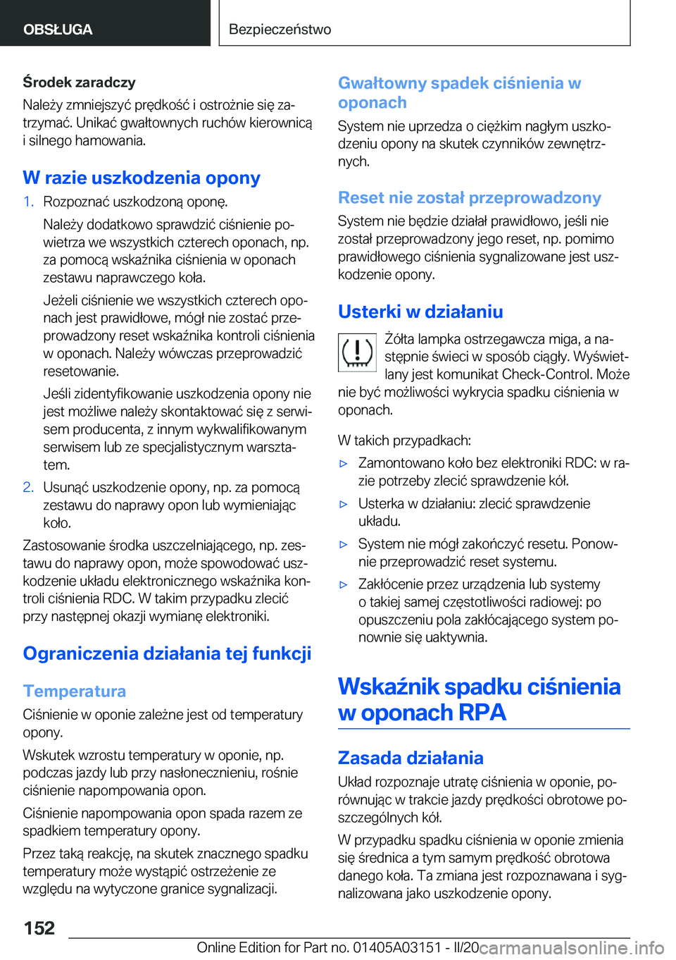 BMW M4 2020  Instrukcja obsługi (in Polish) �r�o�d�e�k��z�a�r�a�d�c�z�y
�N�a�l�e9�y��z�m�n�i�e�j�s�z�y�