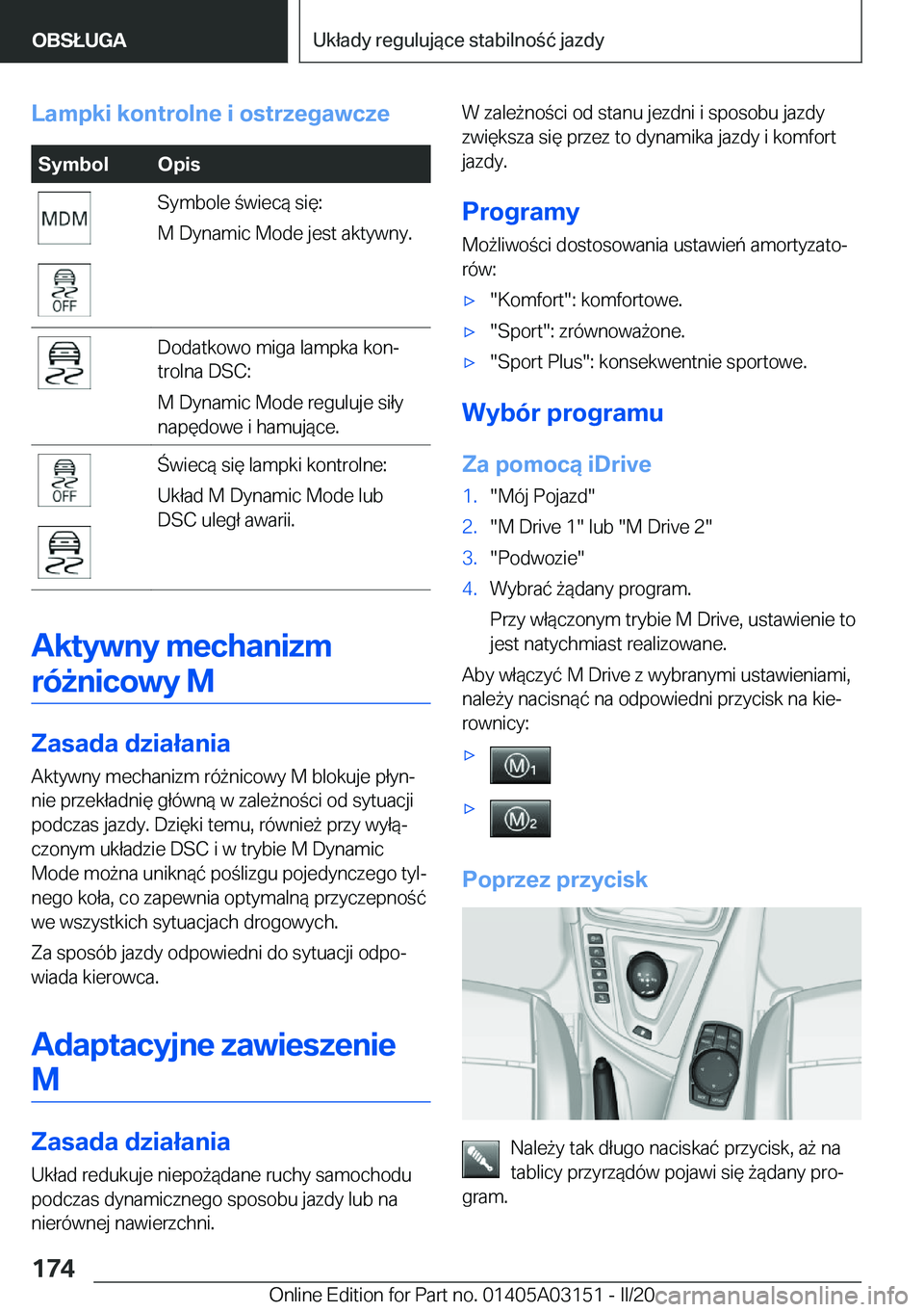 BMW M4 2020  Instrukcja obsługi (in Polish) �L�a�m�p�k�i��k�o�n�t�r�o�l�n�e��i��o�s�t�r�z�e�g�a�w�c�z�e�S�y�m�b�o�l�O�p�i�s�S�y�m�b�o�l�e��w�i�e�c�