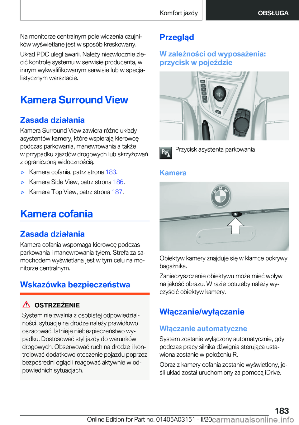 BMW M4 2020  Instrukcja obsługi (in Polish) �N�a��m�o�n�i�t�o�r�z�e��c�e�n�t�r�a�l�n�y�m��p�o�l�e��w�i�d�z�e�n�i�a��c�z�u�j�n�ij�k�