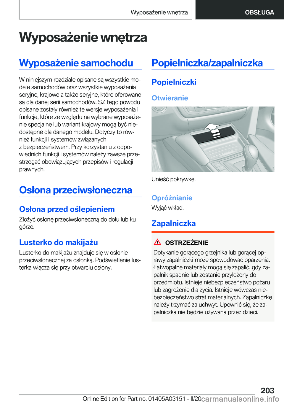 BMW M4 2020  Instrukcja obsługi (in Polish) �W�y�p�o�s�a9�e�n�i�e��w�n�