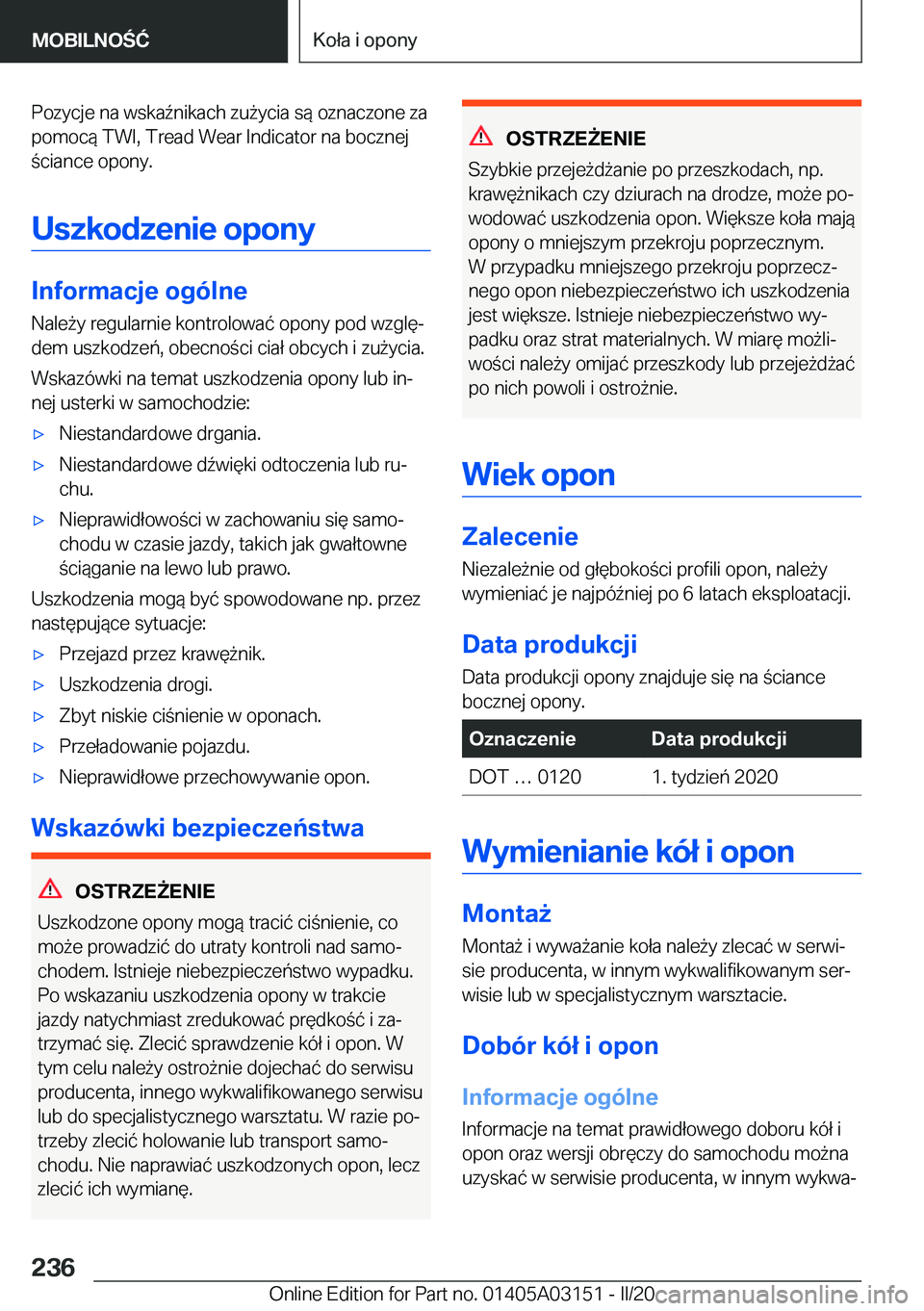 BMW M4 2020  Instrukcja obsługi (in Polish) �P�o�z�y�c�j�e��n�a��w�s�k�a7�n�i�k�a�c�h��z�u9�y�c�i�a��s�