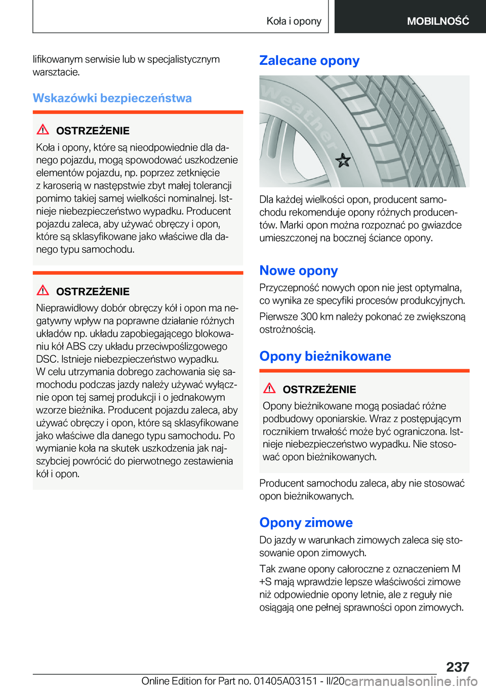 BMW M4 2020  Instrukcja obsługi (in Polish) �l�i�f�i�k�o�w�a�n�y�m��s�e�r�w�i�s�i�e��l�u�b��w��s�p�e�c�j�a�l�i�s�t�y�c�z�n�y�m�w�a�r�s�z�t�a�c�i�e�.
�W�s�k�a�z�