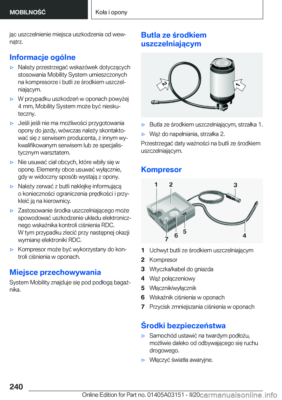BMW M4 2020  Instrukcja obsługi (in Polish) �j�