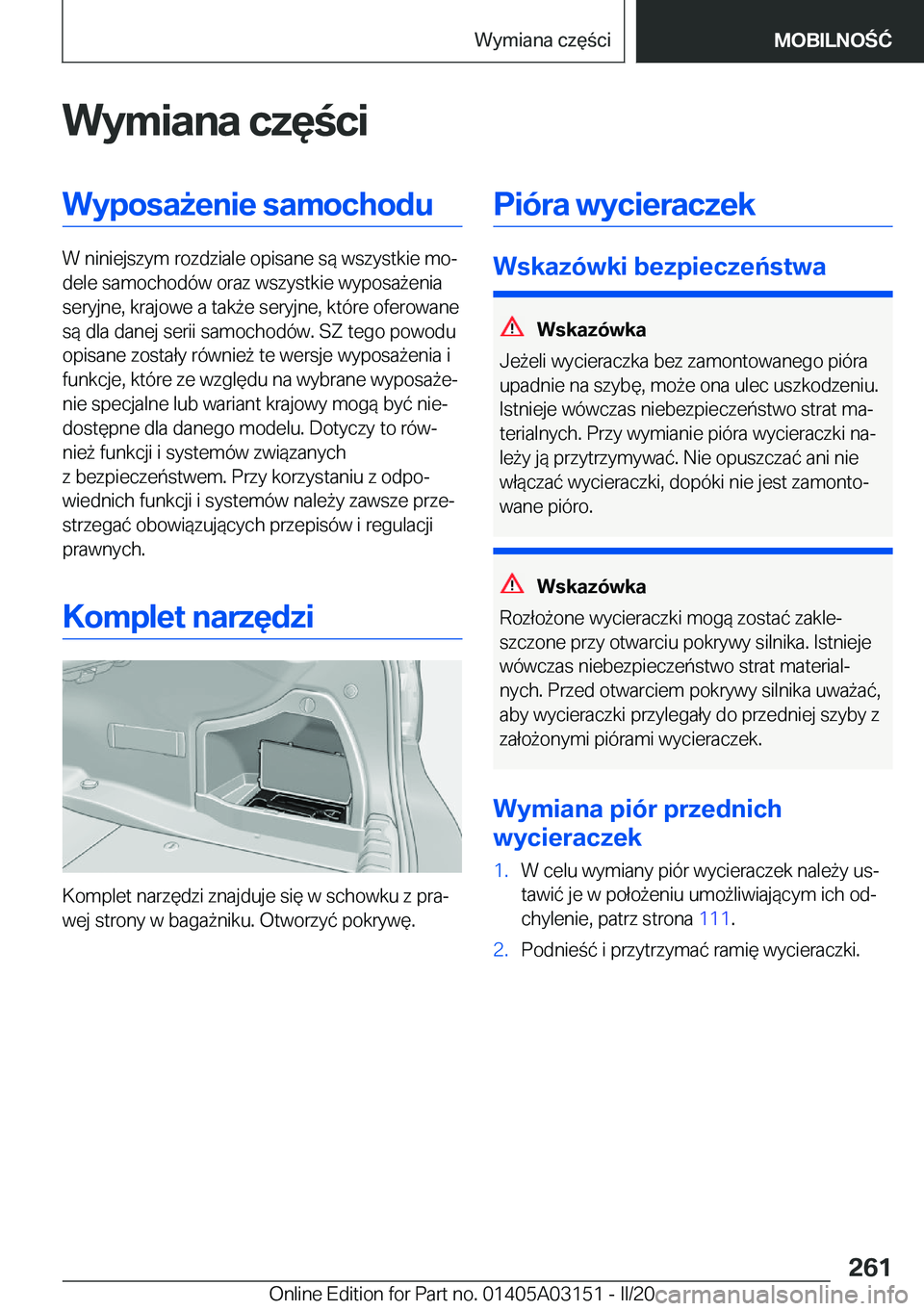 BMW M4 2020  Instrukcja obsługi (in Polish) �W�y�m�i�a�n�a��c�z�