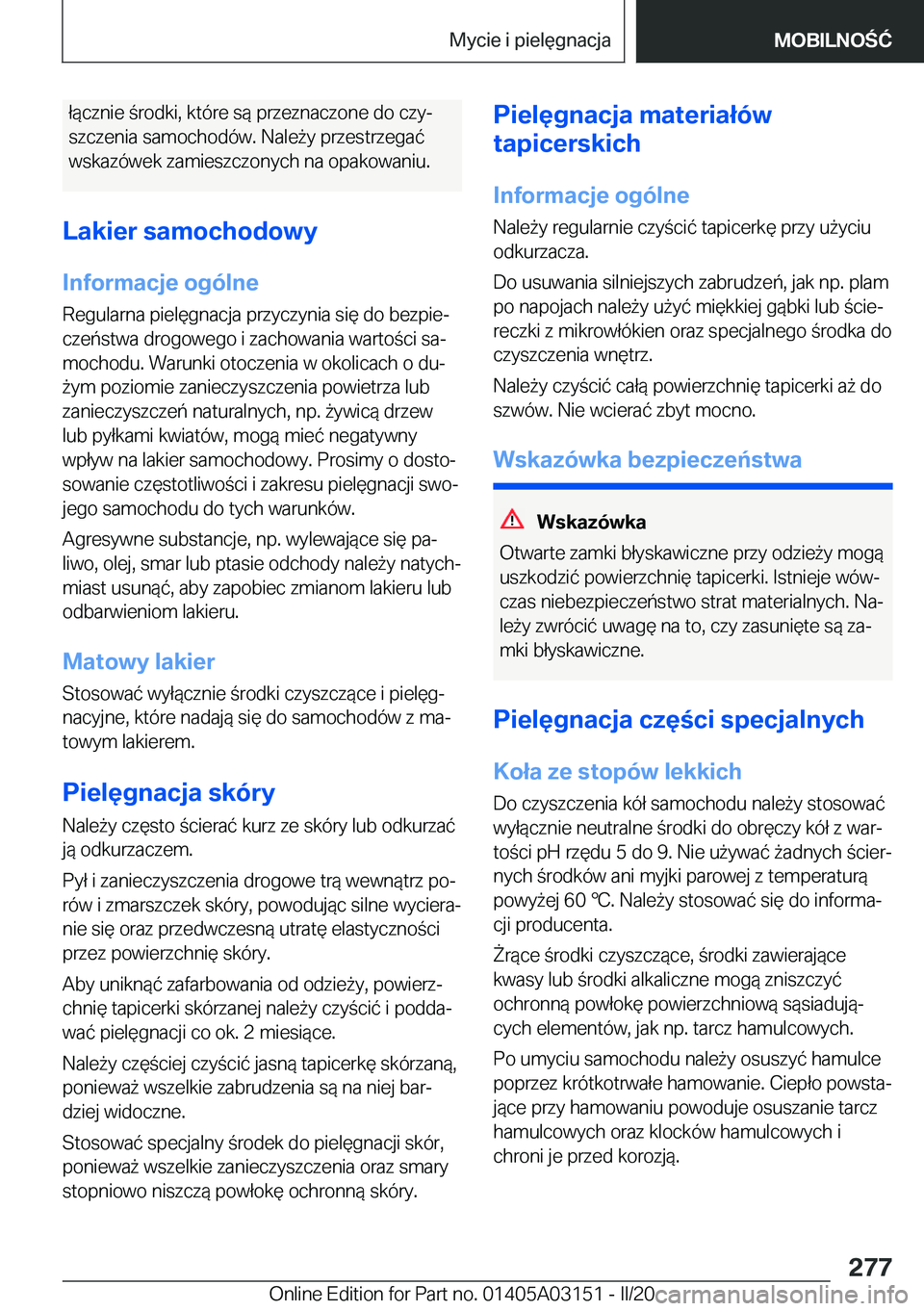 BMW M4 2020  Instrukcja obsługi (in Polish) �ł�