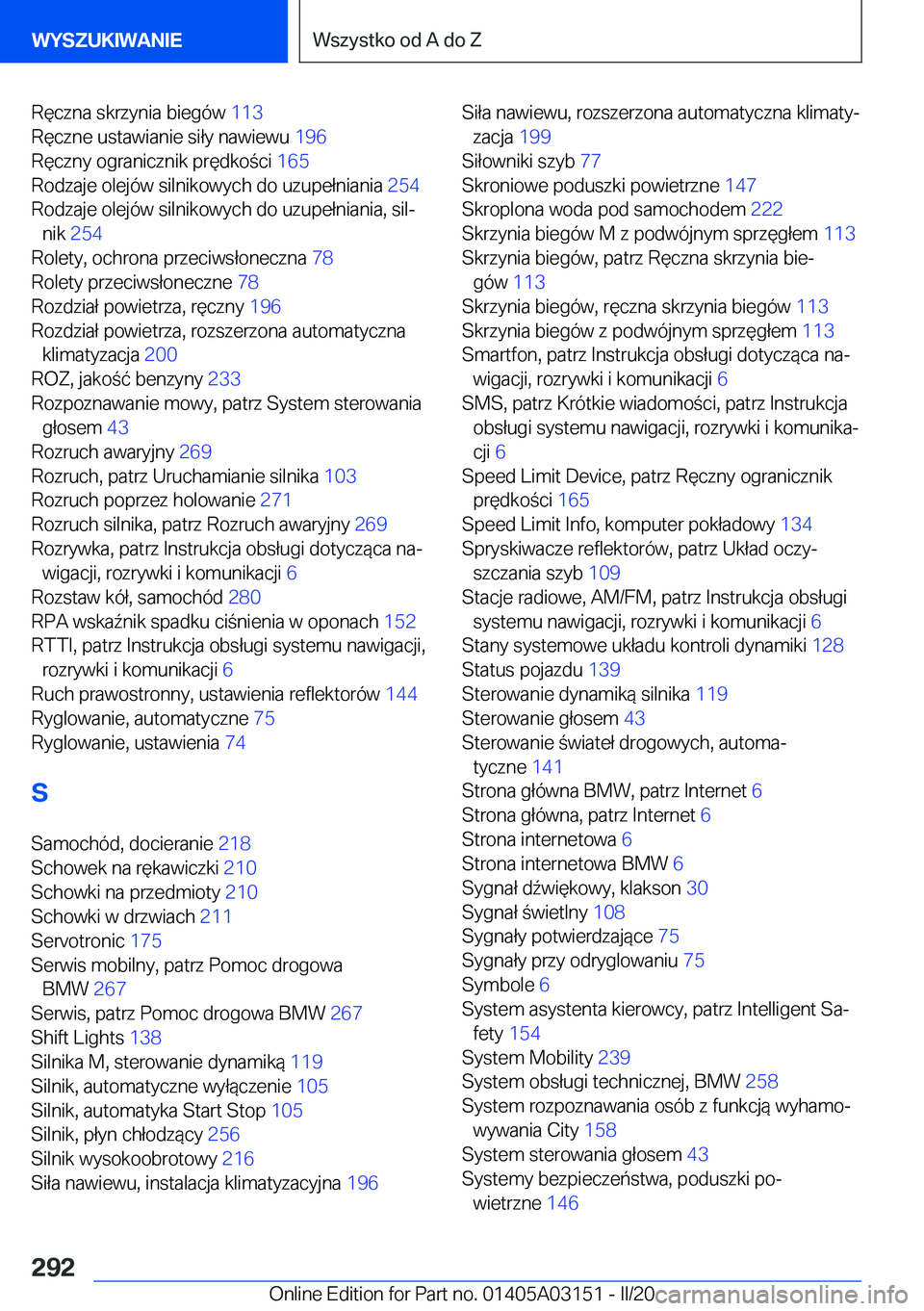 BMW M4 2020  Instrukcja obsługi (in Polish) �R�