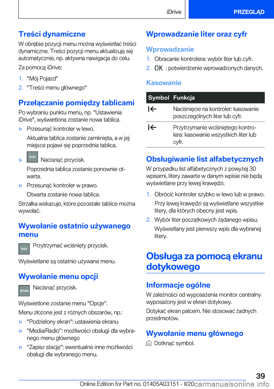 BMW M4 2020  Instrukcja obsługi (in Polish) �T�r�e�c�i��d�y�n�a�m�i�c�z�n�e�W��o�b�r�