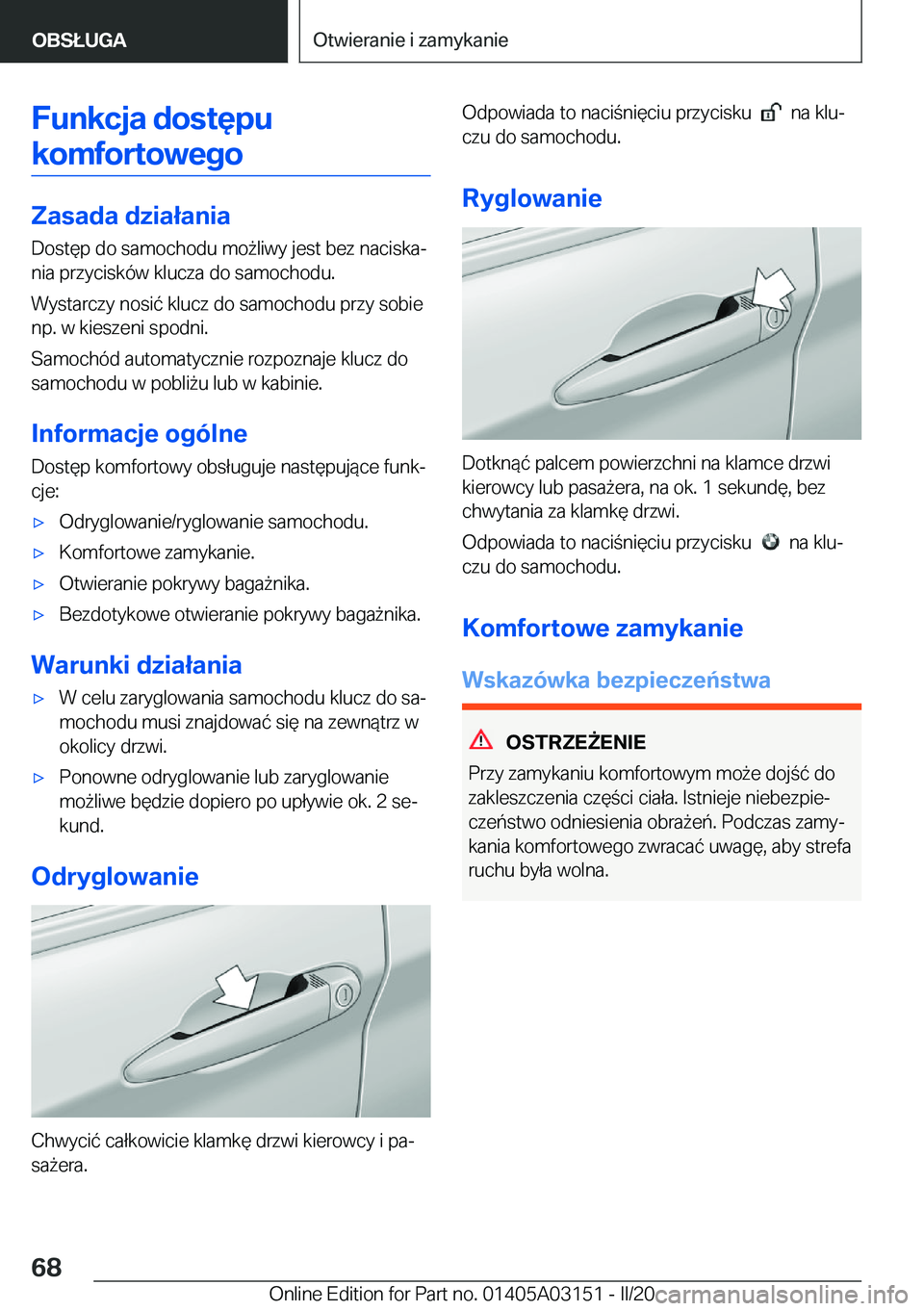 BMW M4 2020  Instrukcja obsługi (in Polish) �F�u�n�k�c�j�a��d�o�s�t�