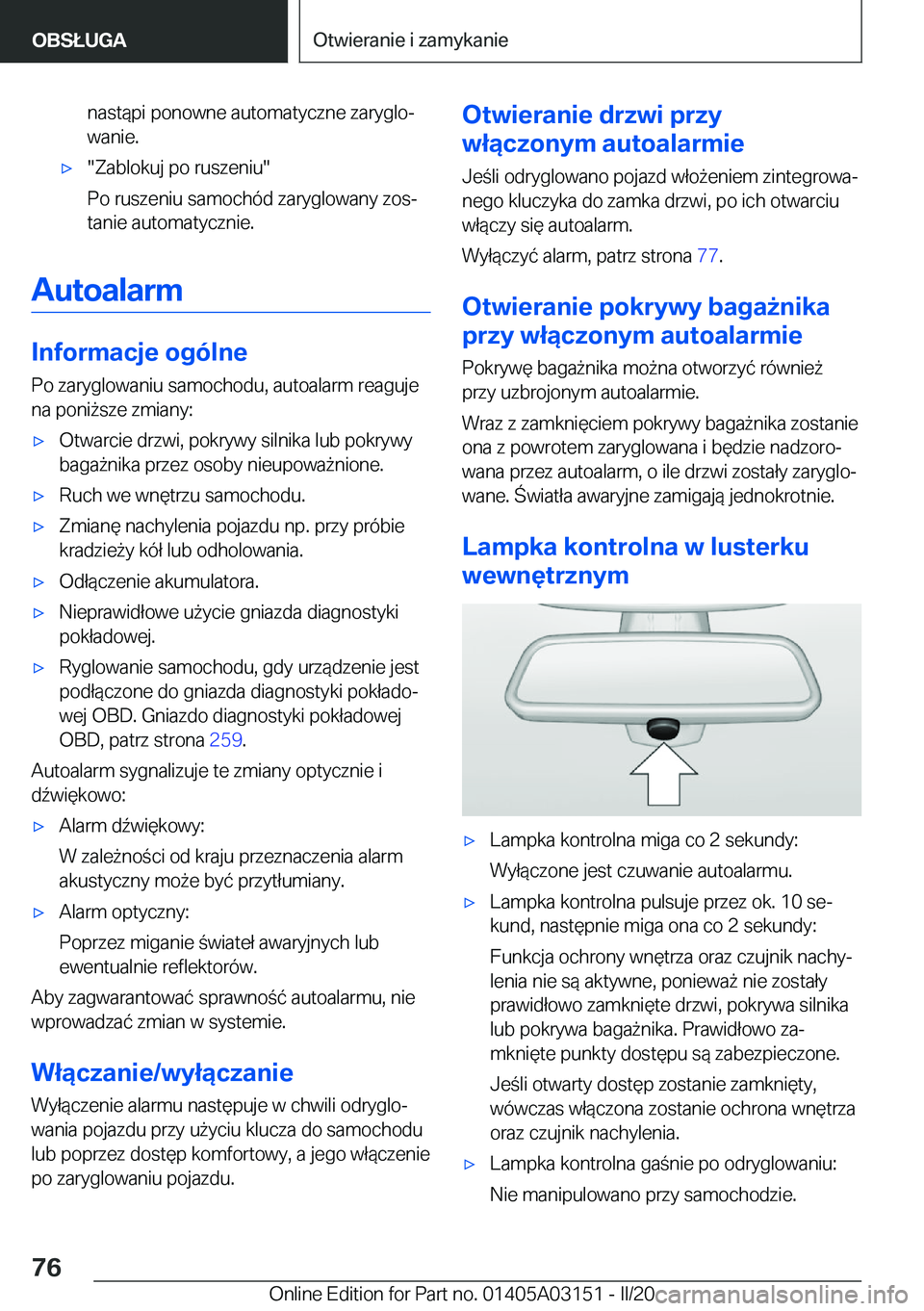 BMW M4 2020  Instrukcja obsługi (in Polish) �n�a�s�t�