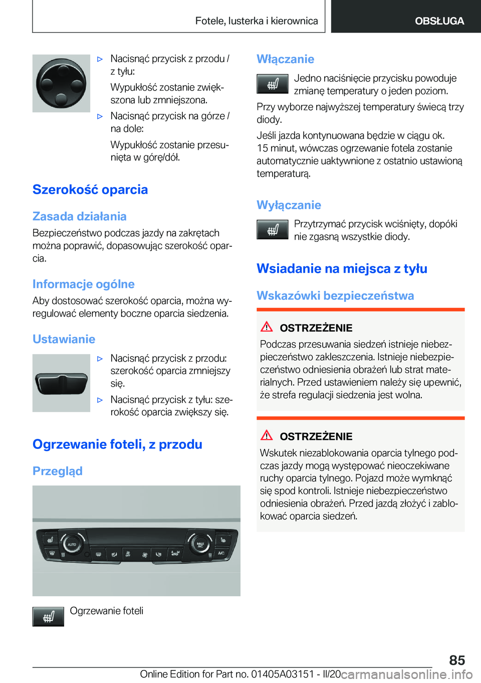 BMW M4 2020  Instrukcja obsługi (in Polish) 'x�N�a�c�i�s�n�