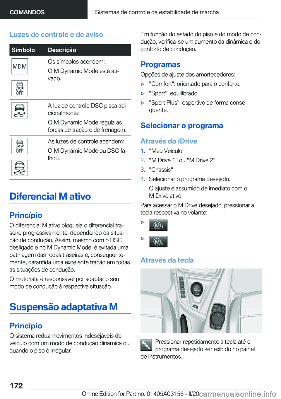 BMW M4 2020  Manual do condutor (in Portuguese) �L�u�z�e�s��d�e��c�o�n�t�r�o�l�e��e��d�e��a�v�i�s�o�S�