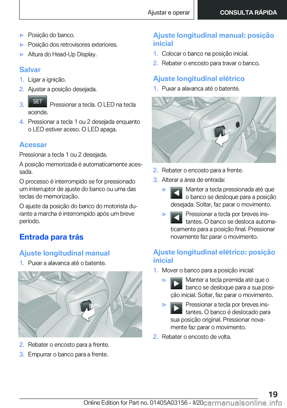 BMW M4 2020  Manual do condutor (in Portuguese) 'x�P�o�s�i�