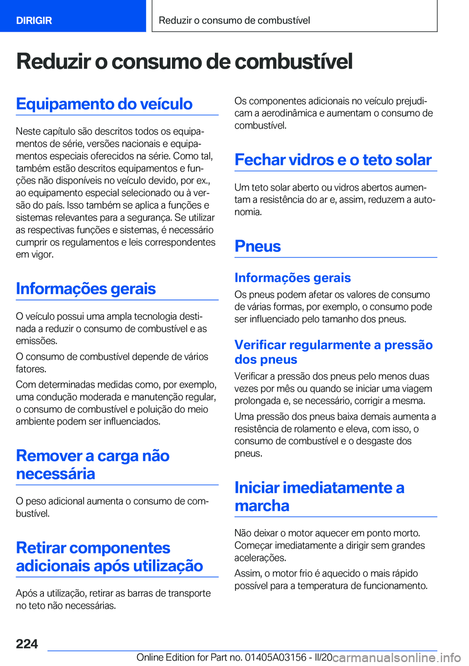 BMW M4 2020  Manual do condutor (in Portuguese) �R�e�d�u�z�i�r��o��c�o�n�s�u�m�o��d�e��c�o�m�b�u�s�t�