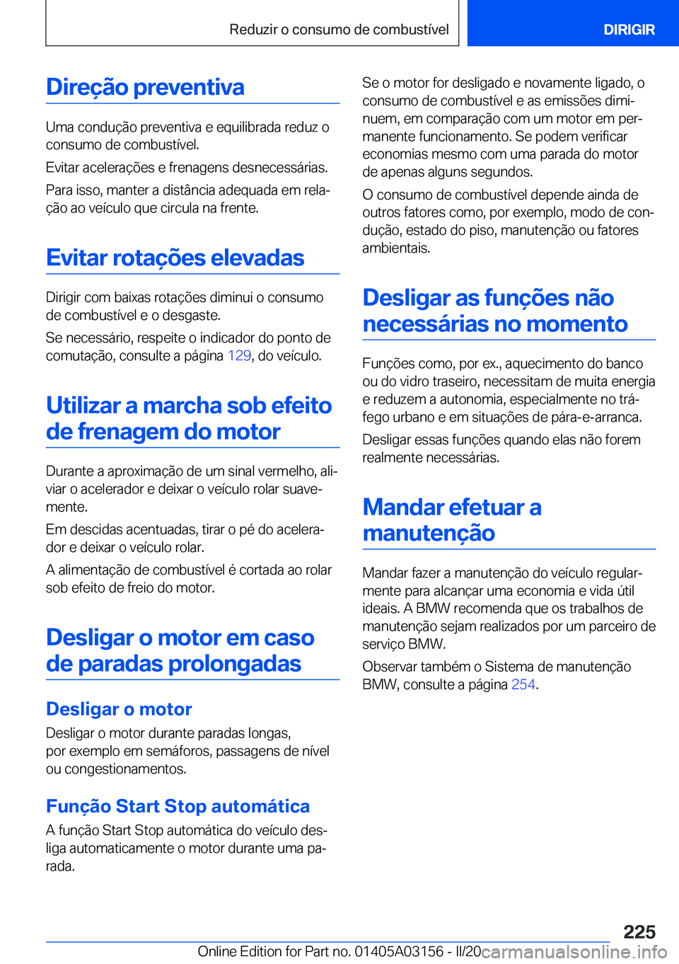 BMW M4 2020  Manual do condutor (in Portuguese) �D�i�r�e�