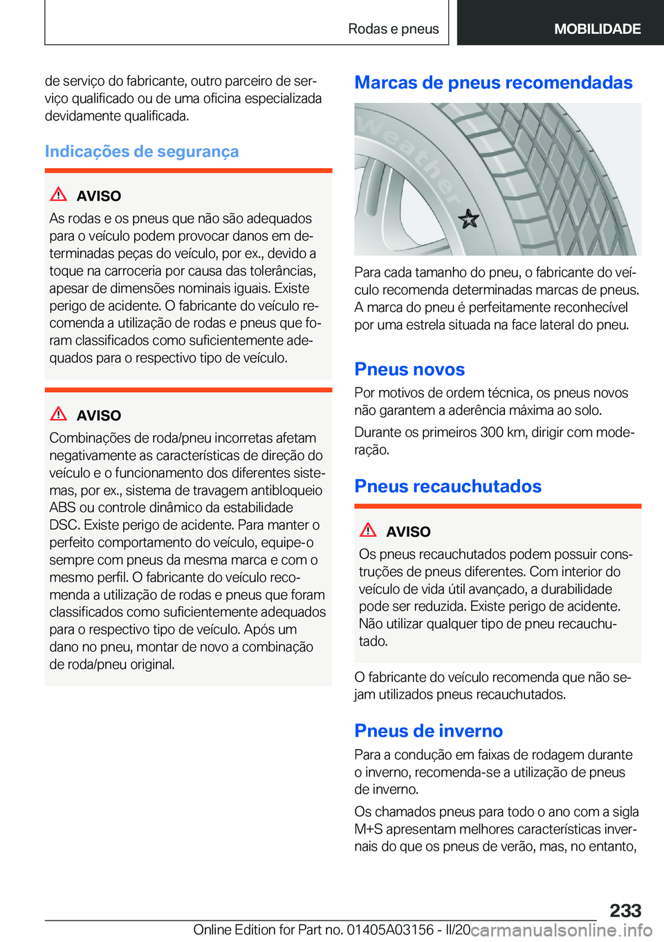 BMW M4 2020  Manual do condutor (in Portuguese) �d�e��s�e�r�v�i�