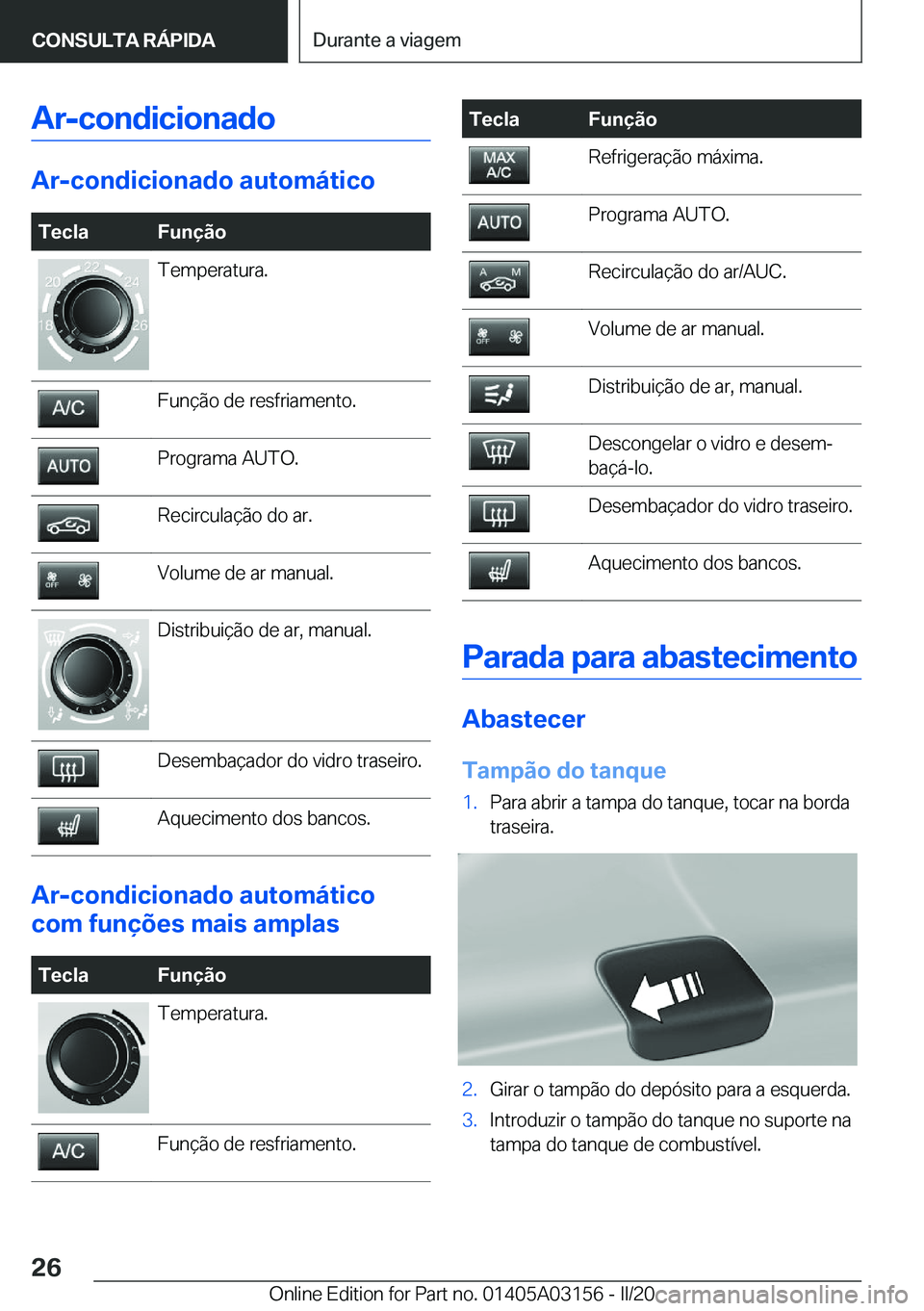 BMW M4 2020  Manual do condutor (in Portuguese) �A�r�-�c�o�n�d�i�c�i�o�n�a�d�o
�A�r�-�c�o�n�d�i�c�i�o�n�a�d�o��a�u�t�o�m�á�t�i�c�o
�T�e�c�l�a�F�u�n�