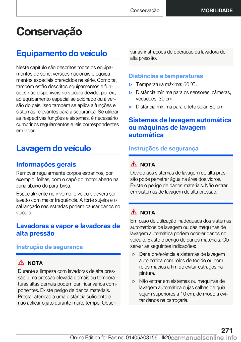 BMW M4 2020  Manual do condutor (in Portuguese) �C�o�n�s�e�r�v�a�