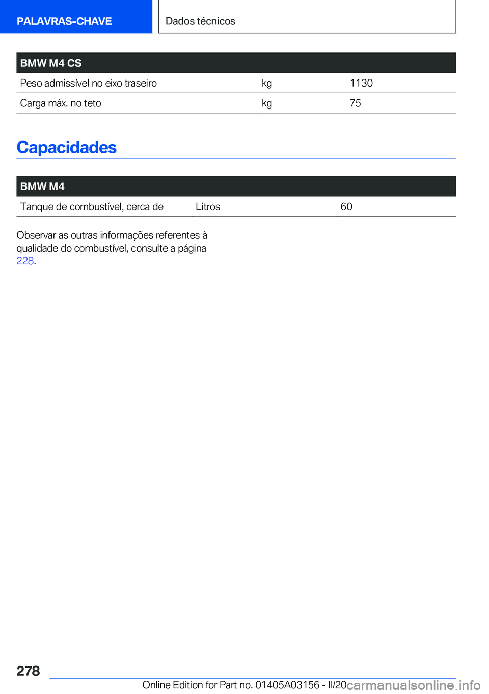 BMW M4 2020  Manual do condutor (in Portuguese) �B�M�W��M�4��C�S�P�e�s�o��a�d�m�i�s�s�