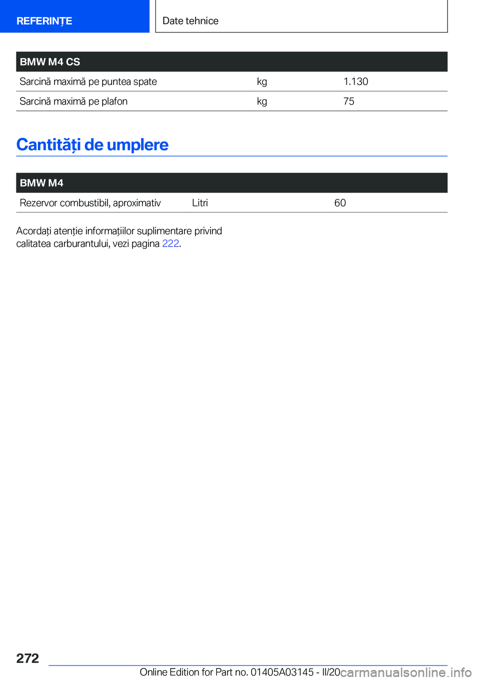BMW M4 2020  Ghiduri De Utilizare (in Romanian) �B�M�W��M�4��C�S�S�a�r�c�i�n�