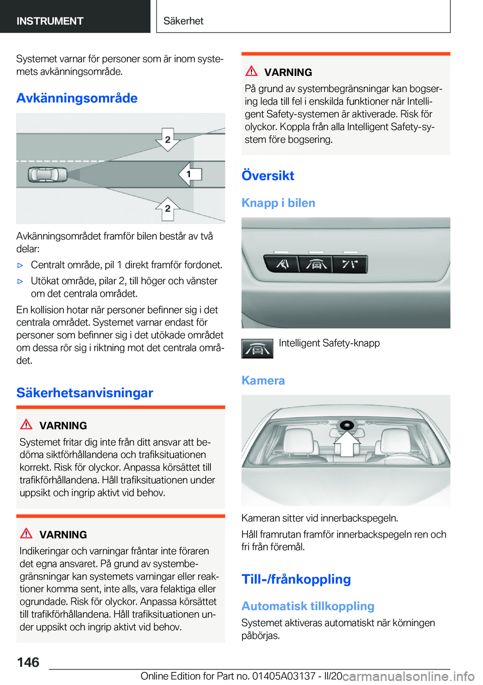 BMW M4 2020  InstruktionsbÖcker (in Swedish) �S�y�s�t�e�m�e�t��v�a�r�n�a�r��f�