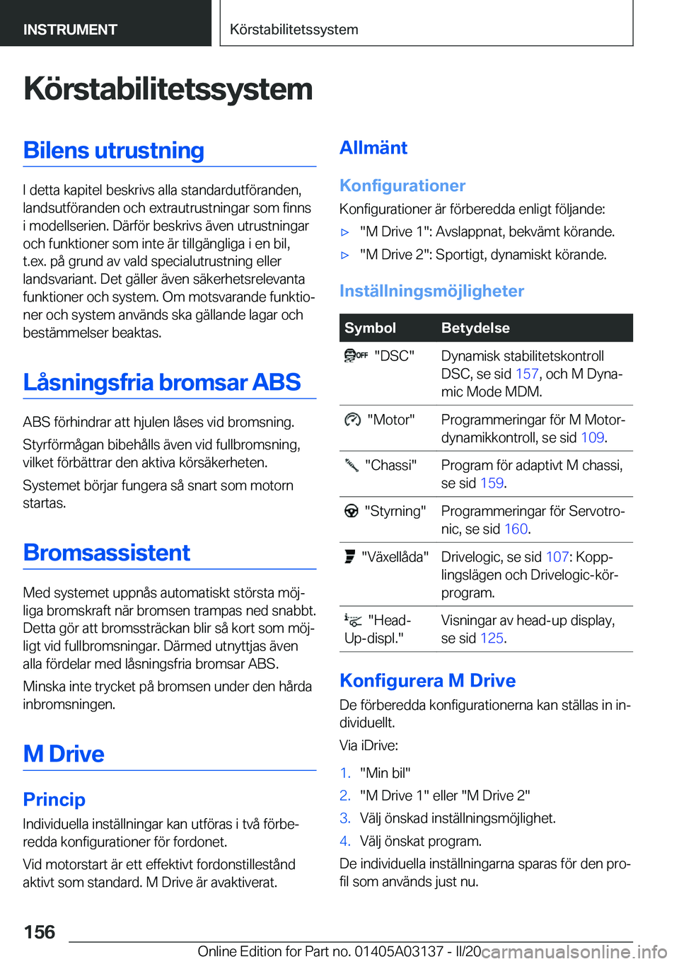 BMW M4 2020  InstruktionsbÖcker (in Swedish) �K�