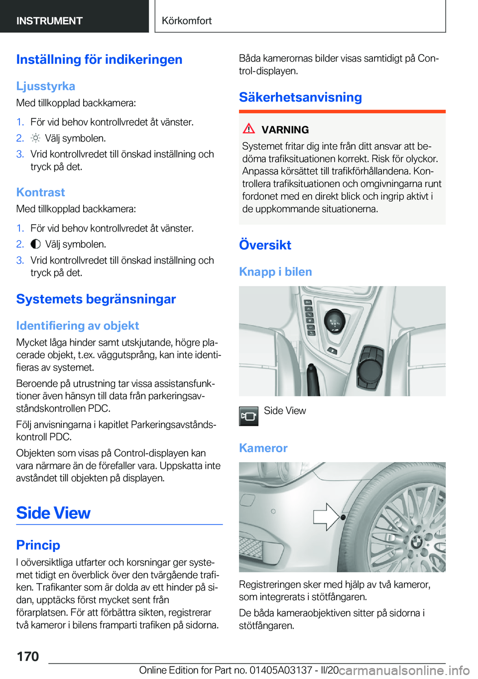 BMW M4 2020  InstruktionsbÖcker (in Swedish) �I�n�s�t�ä�l�l�n�i�n�g��f�