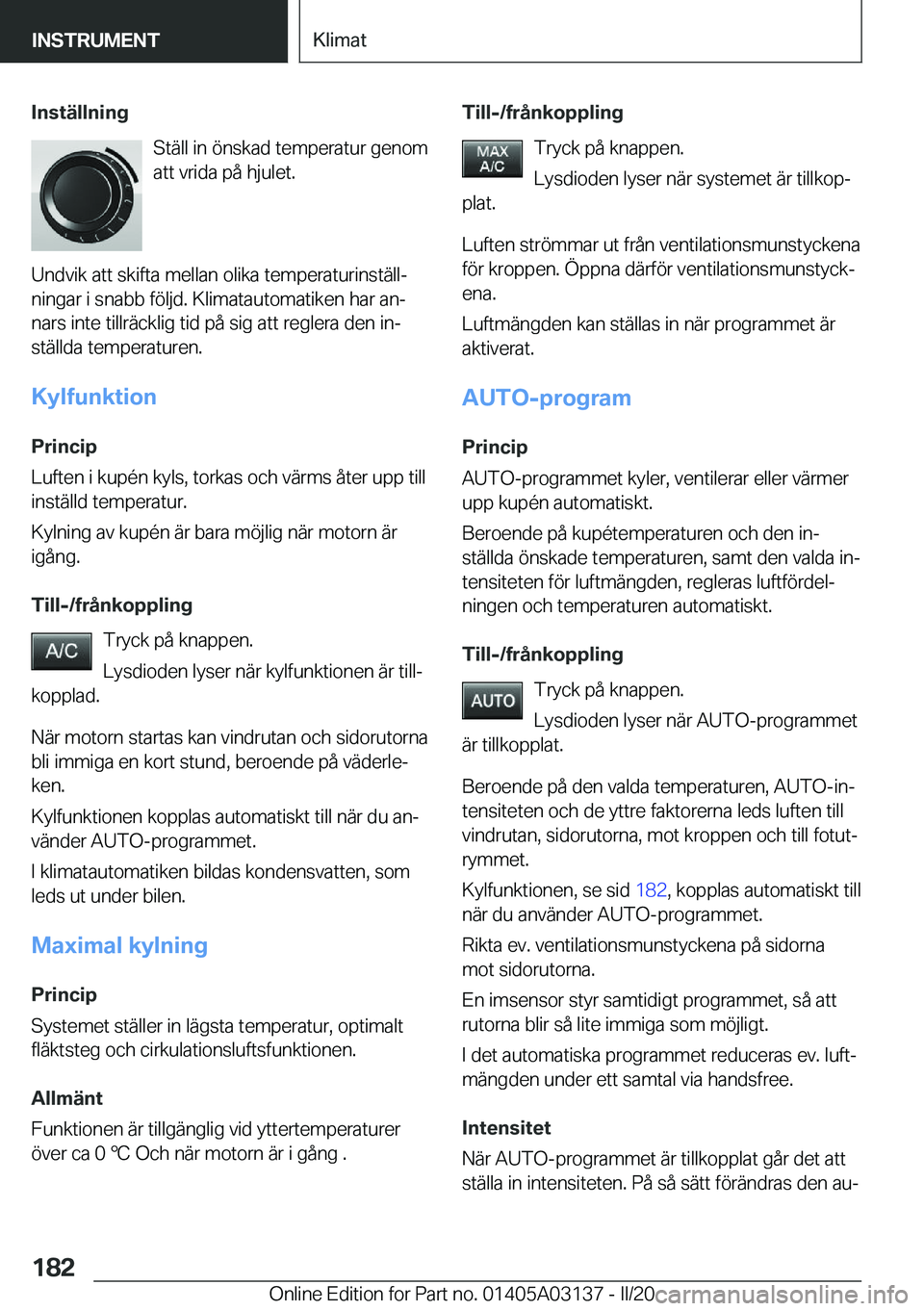 BMW M4 2020  InstruktionsbÖcker (in Swedish) �I�n�s�t�ä�l�l�n�i�n�g�S�t�ä�l�l��i�n��