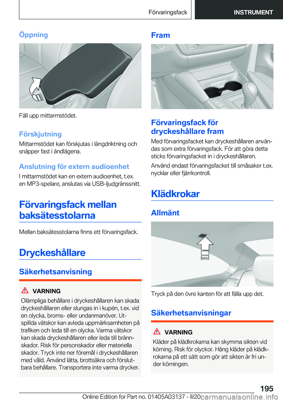 BMW M4 2020  InstruktionsbÖcker (in Swedish) �