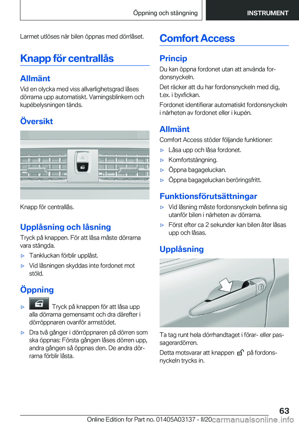BMW M4 2020  InstruktionsbÖcker (in Swedish) �L�a�r�m�e�t��u�t�l�