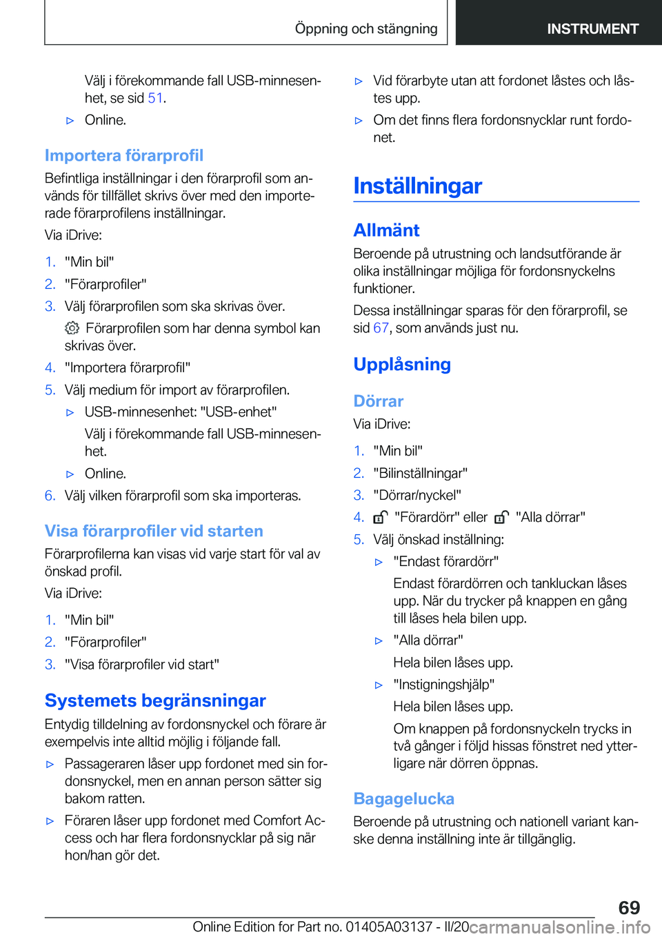 BMW M4 2020  InstruktionsbÖcker (in Swedish) �V�ä�l�j��i��f�