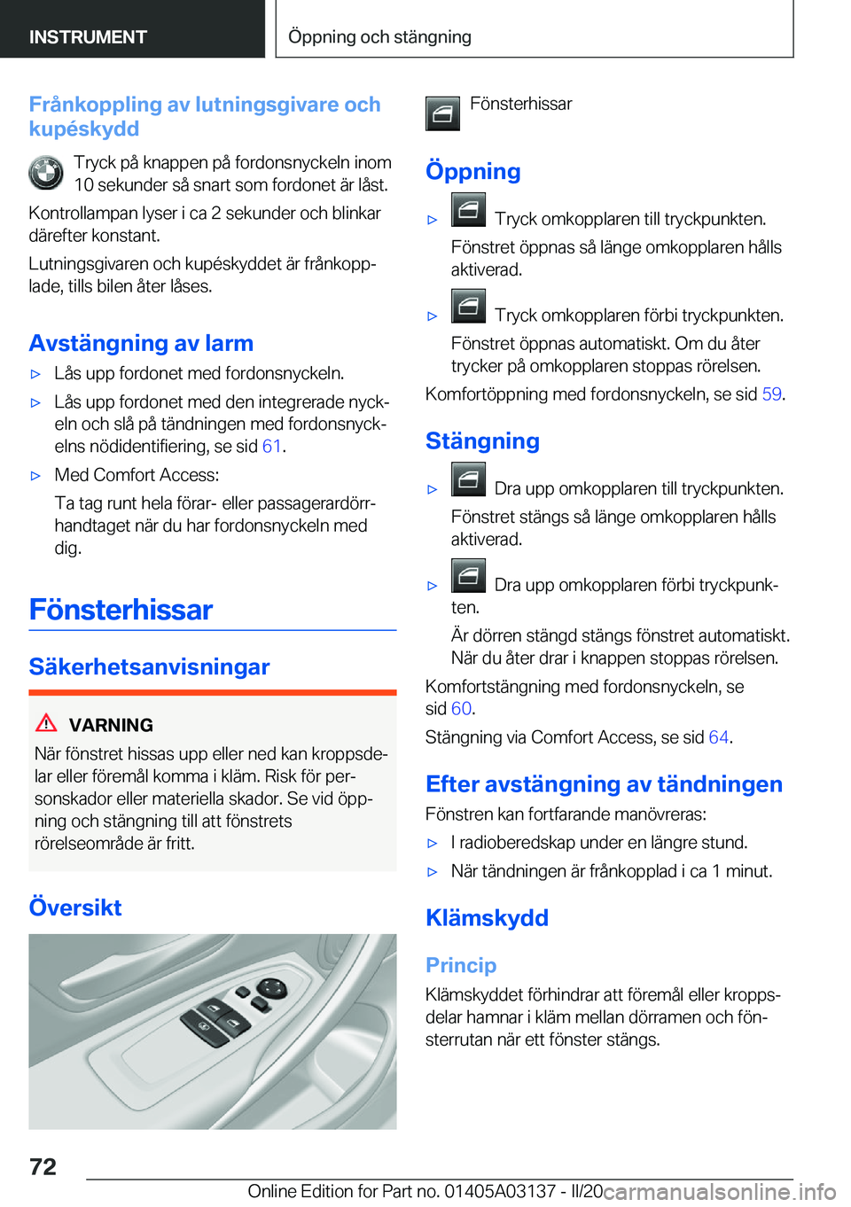 BMW M4 2020  InstruktionsbÖcker (in Swedish) �F�r�å�n�k�o�p�p�l�i�n�g��a�v��l�u�t�n�i�n�g�s�g�i�v�a�r�e��o�c�h
�k�u�p�