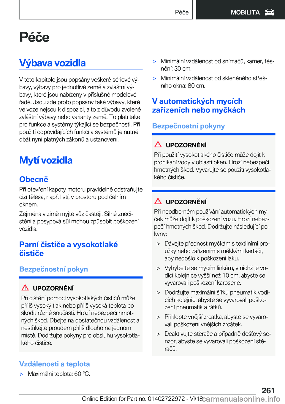 BMW M4 2019  Návod na použití (in Czech) �P�
