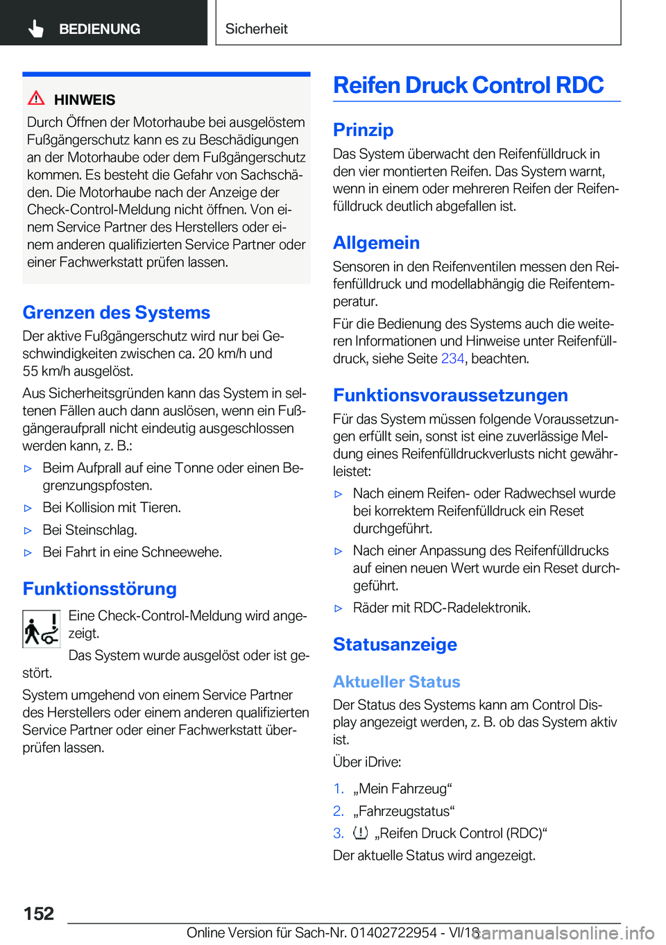 BMW M4 2019  Betriebsanleitungen (in German) �H�I�N�W�E�I�S
�D�u�r�c�h��