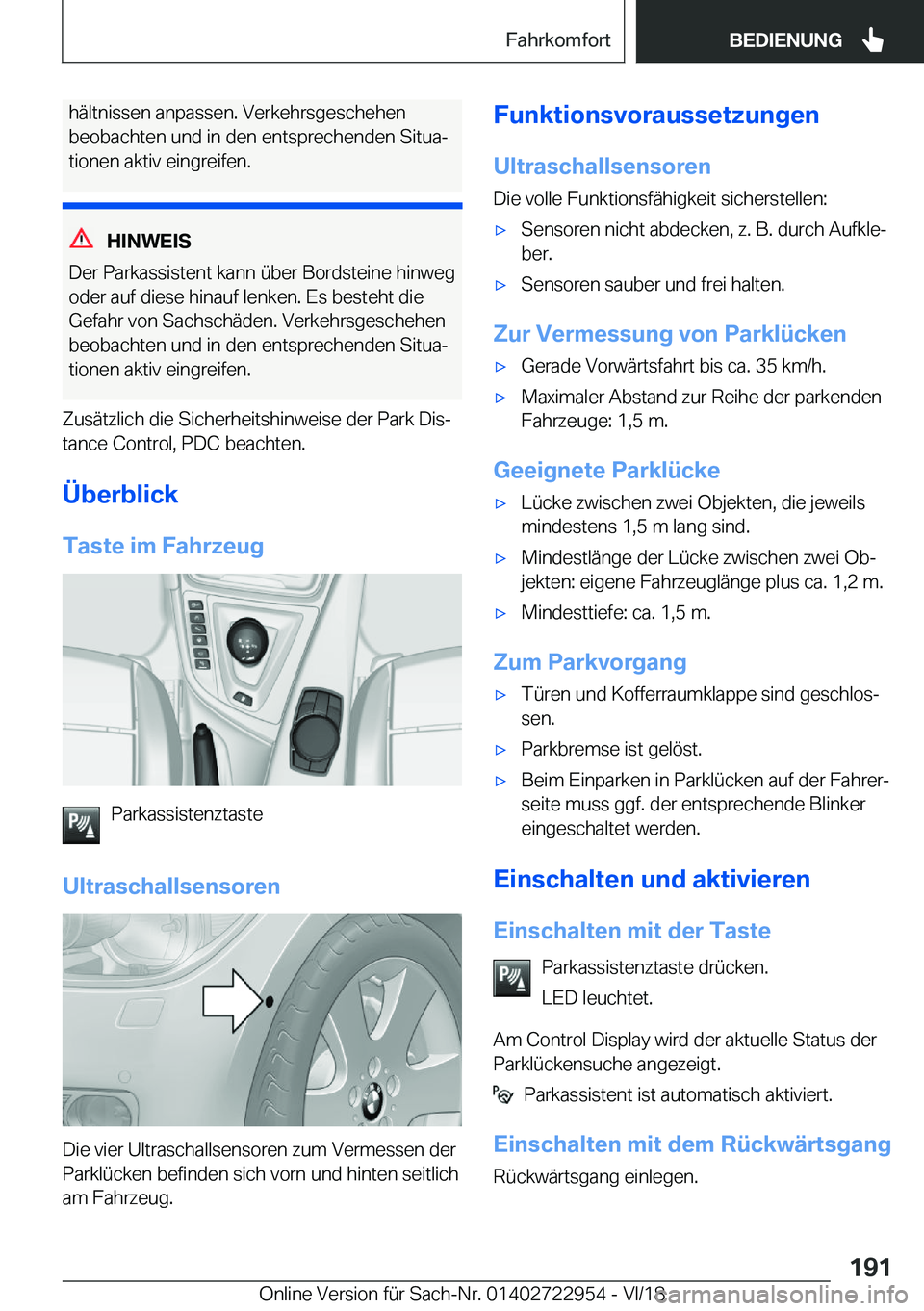 BMW M4 2019  Betriebsanleitungen (in German) �h�