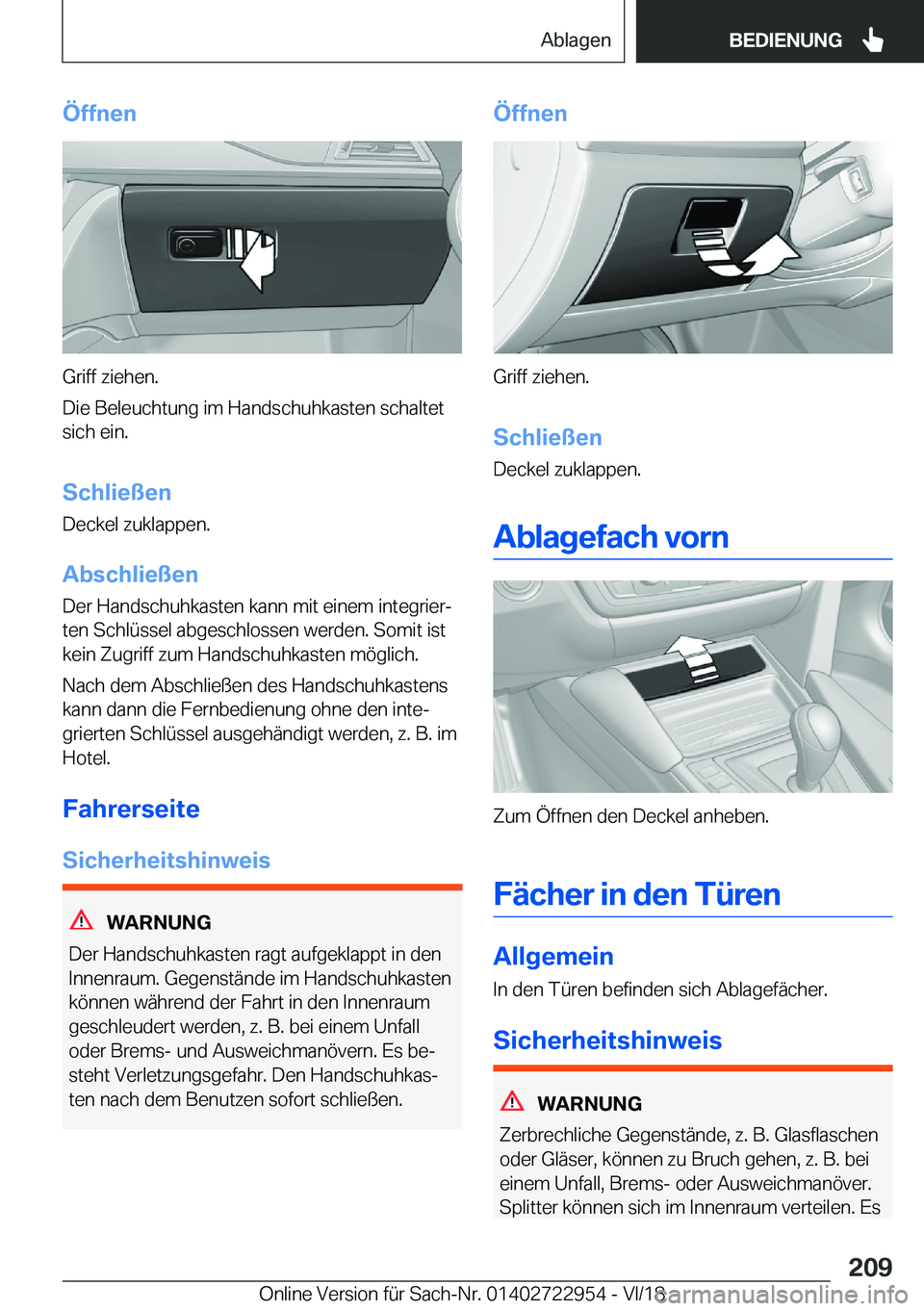 BMW M4 2019  Betriebsanleitungen (in German) �