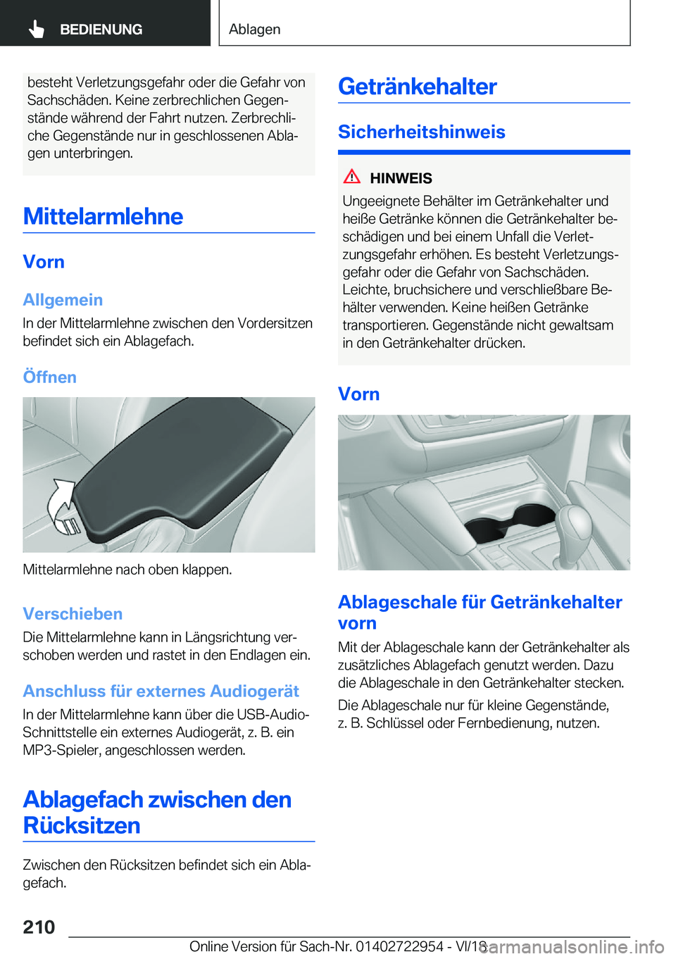BMW M4 2019  Betriebsanleitungen (in German) �b�e�s�t�e�h�t��V�e�r�l�e�t�z�u�n�g�s�g�e�f�a�h�r��o�d�e�r��d�i�e��G�e�f�a�h�r��v�o�n�S�a�c�h�s�c�h�