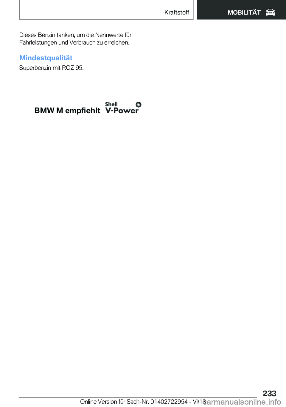 BMW M4 2019  Betriebsanleitungen (in German) �D�i�e�s�e�s��B�e�n�z�i�n��t�a�n�k�e�n�,��u�m��d�i�e��N�e�n�n�w�e�r�t�e��f�