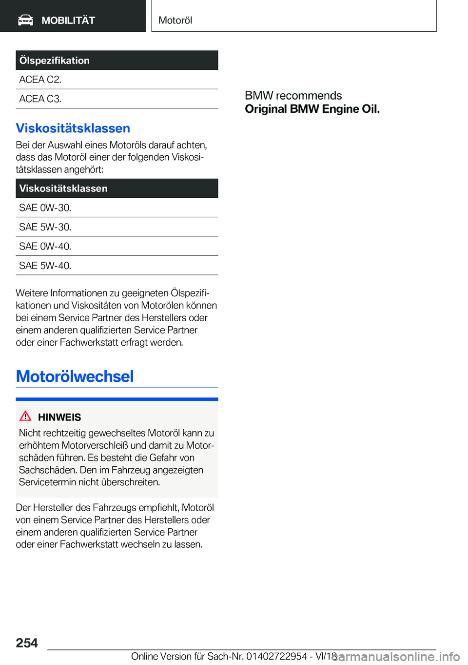 BMW M4 2019  Betriebsanleitungen (in German) �