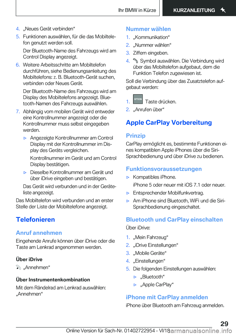 BMW M4 2019  Betriebsanleitungen (in German) �4�.x�N�e�u�e�s��G�e�r�