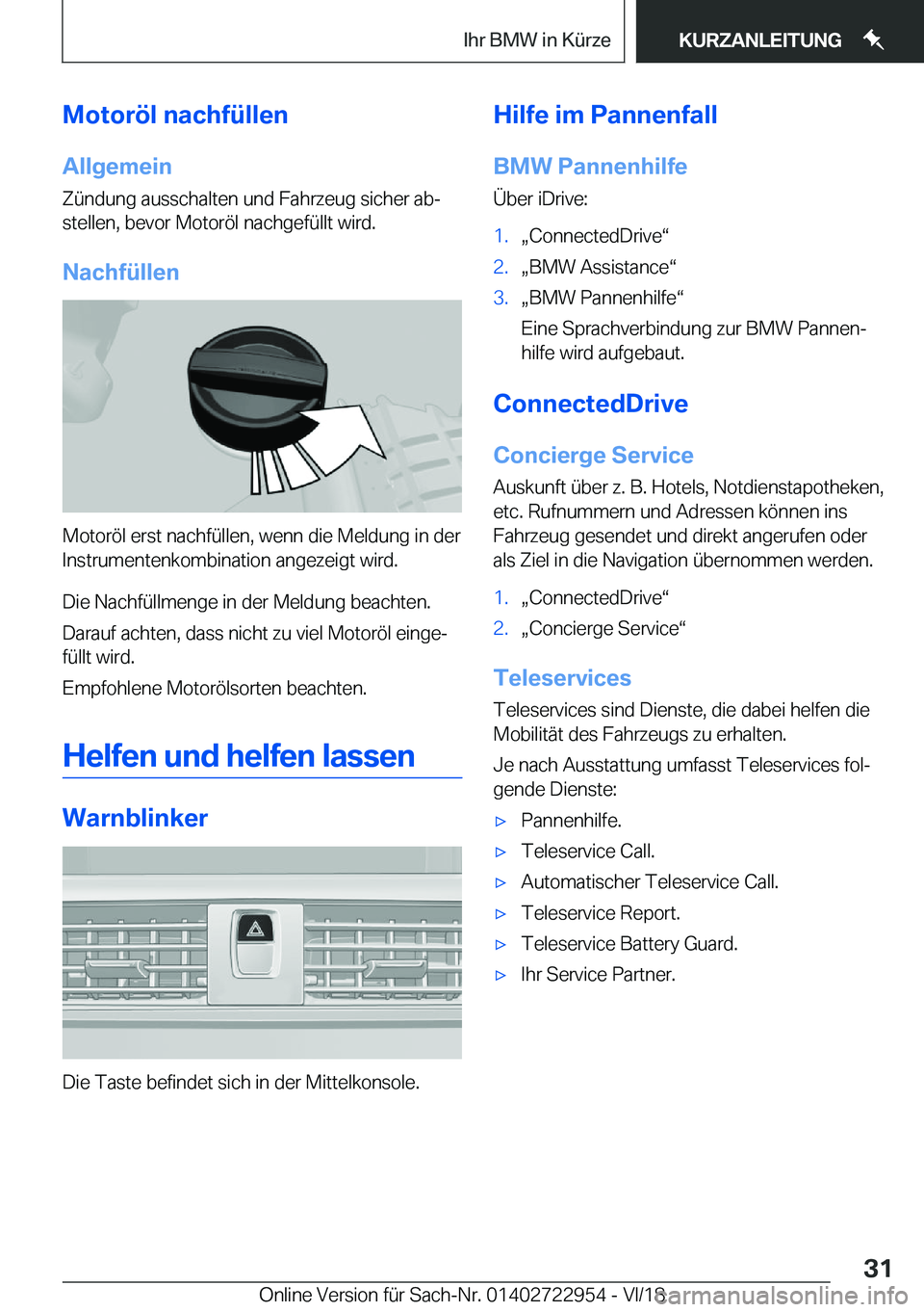 BMW M4 2019  Betriebsanleitungen (in German) �M�o�t�o�r�