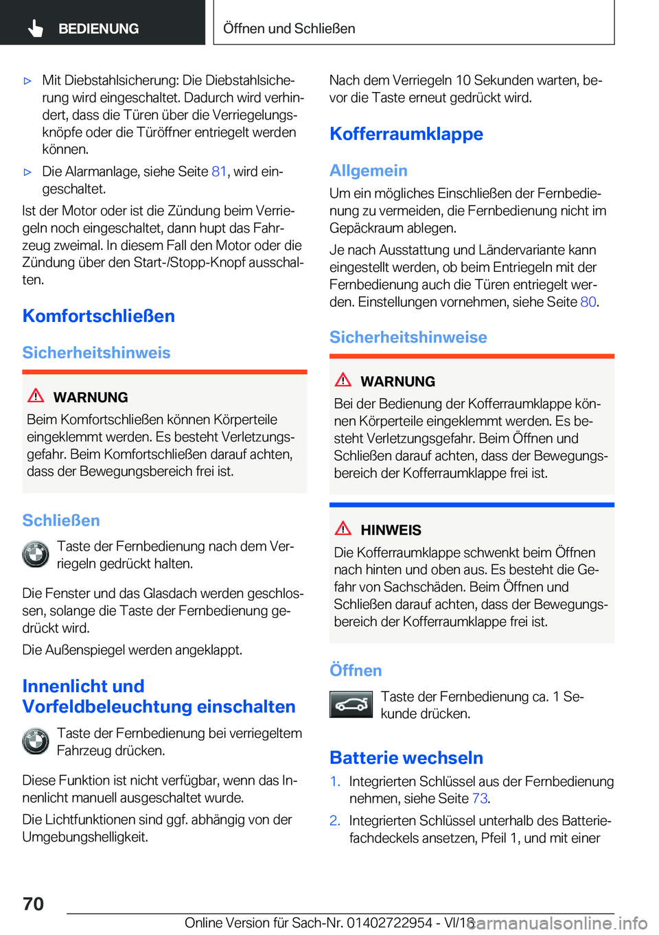 BMW M4 2019  Betriebsanleitungen (in German) 'x�M�i�t��D�i�e�b�s�t�a�h�l�s�i�c�h�e�r�u�n�g�:��D�i�e��D�i�e�b�s�t�a�h�l�s�i�c�h�ej
�r�u�n�g��w�i�r�d��e�i�n�g�e�s�c�h�a�l�t�e�t�.��D�a�d�u�r�c�h��w�i�r�d��v�e�r�h�i�nj �d�e�r�t�,��d�a