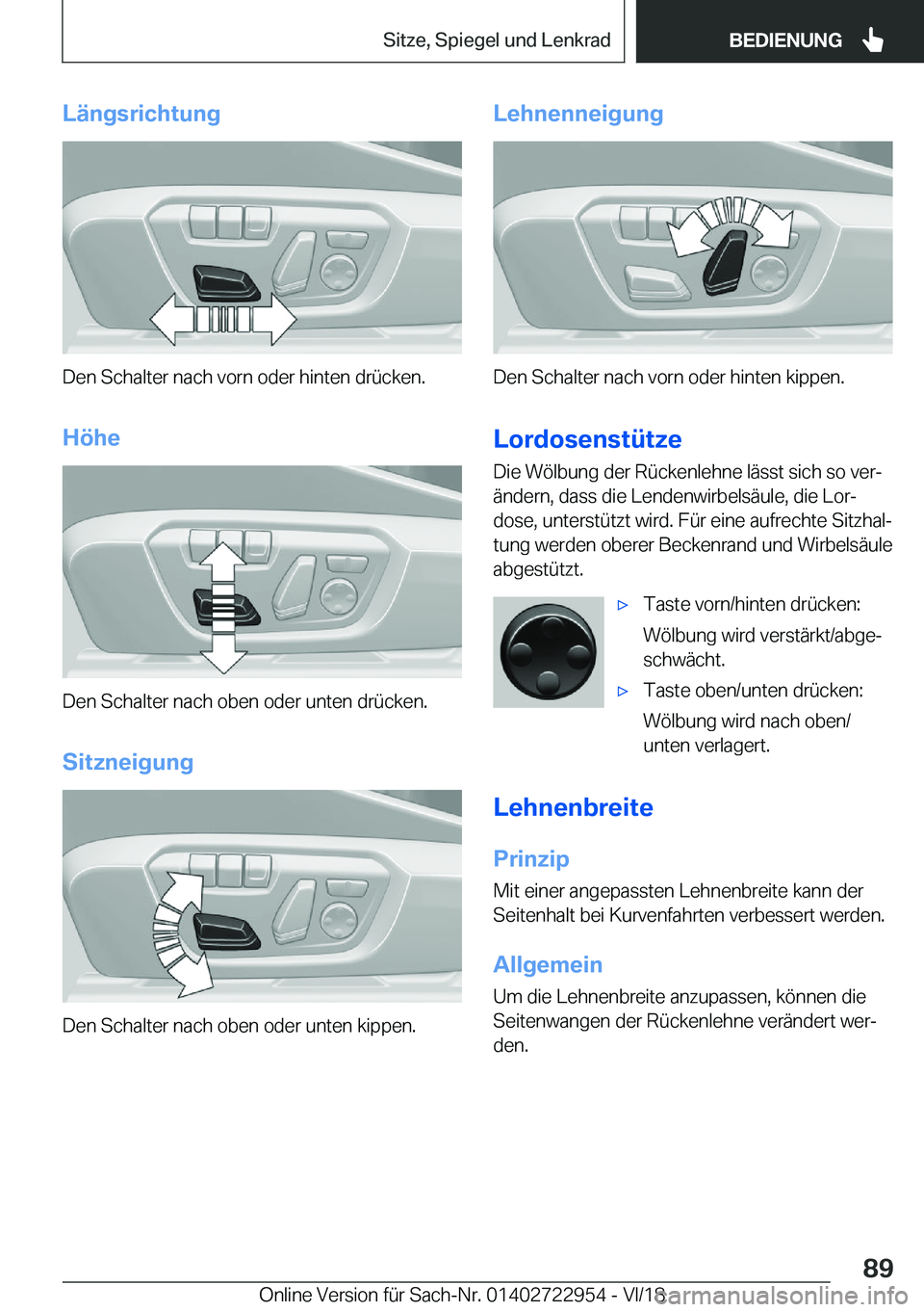 BMW M4 2019  Betriebsanleitungen (in German) �L�