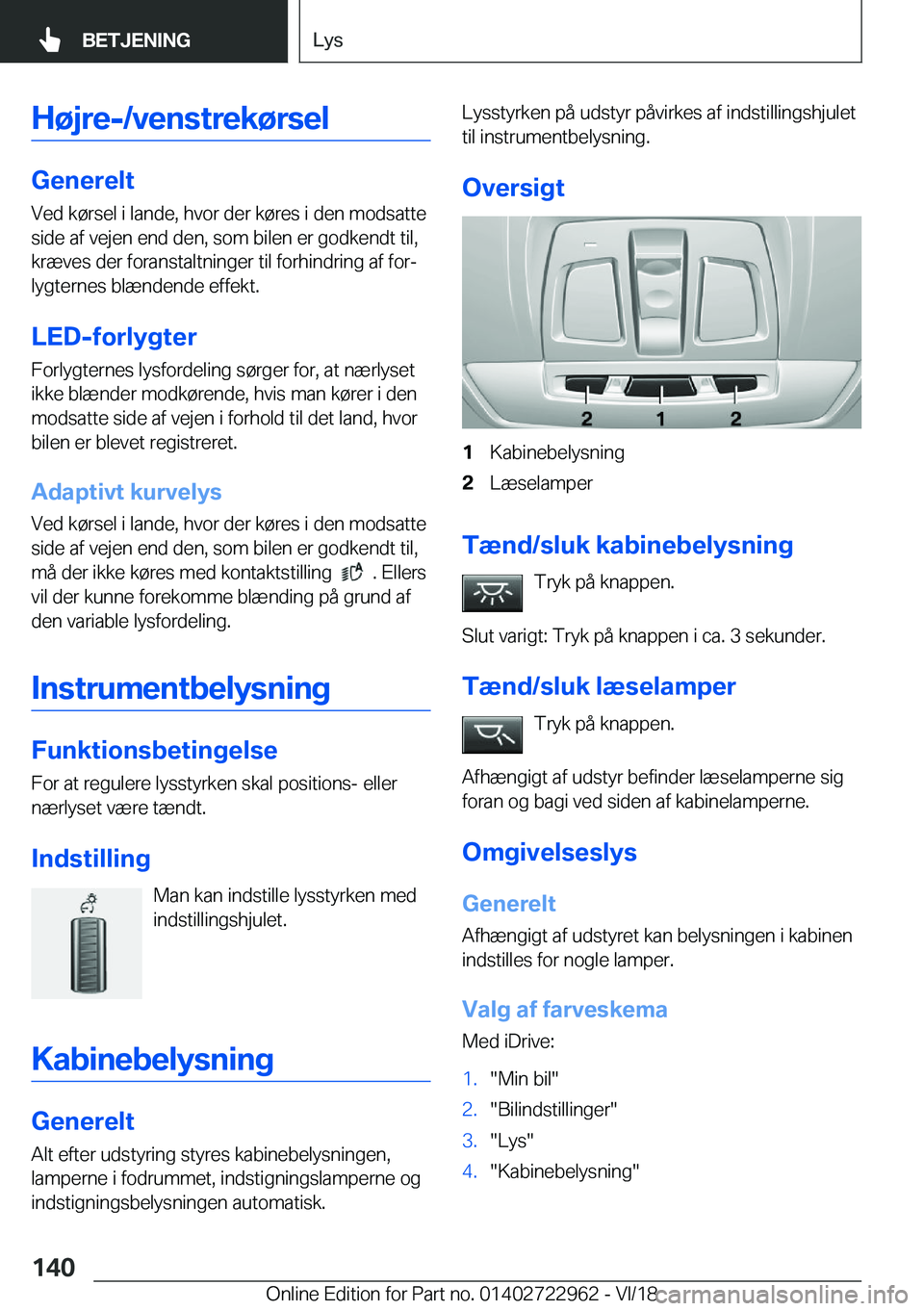 BMW M4 2019  InstruktionsbØger (in Danish) �H�