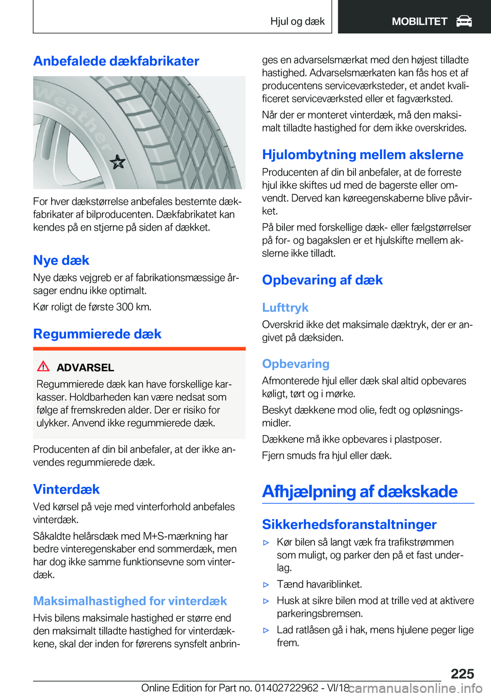 BMW M4 2019  InstruktionsbØger (in Danish) �A�n�b�e�f�a�l�e�d�e��d�æ�k�f�a�b�r�i�k�a�t�e�r
�F�o�r��h�v�e�r��d�æ�k�s�t�