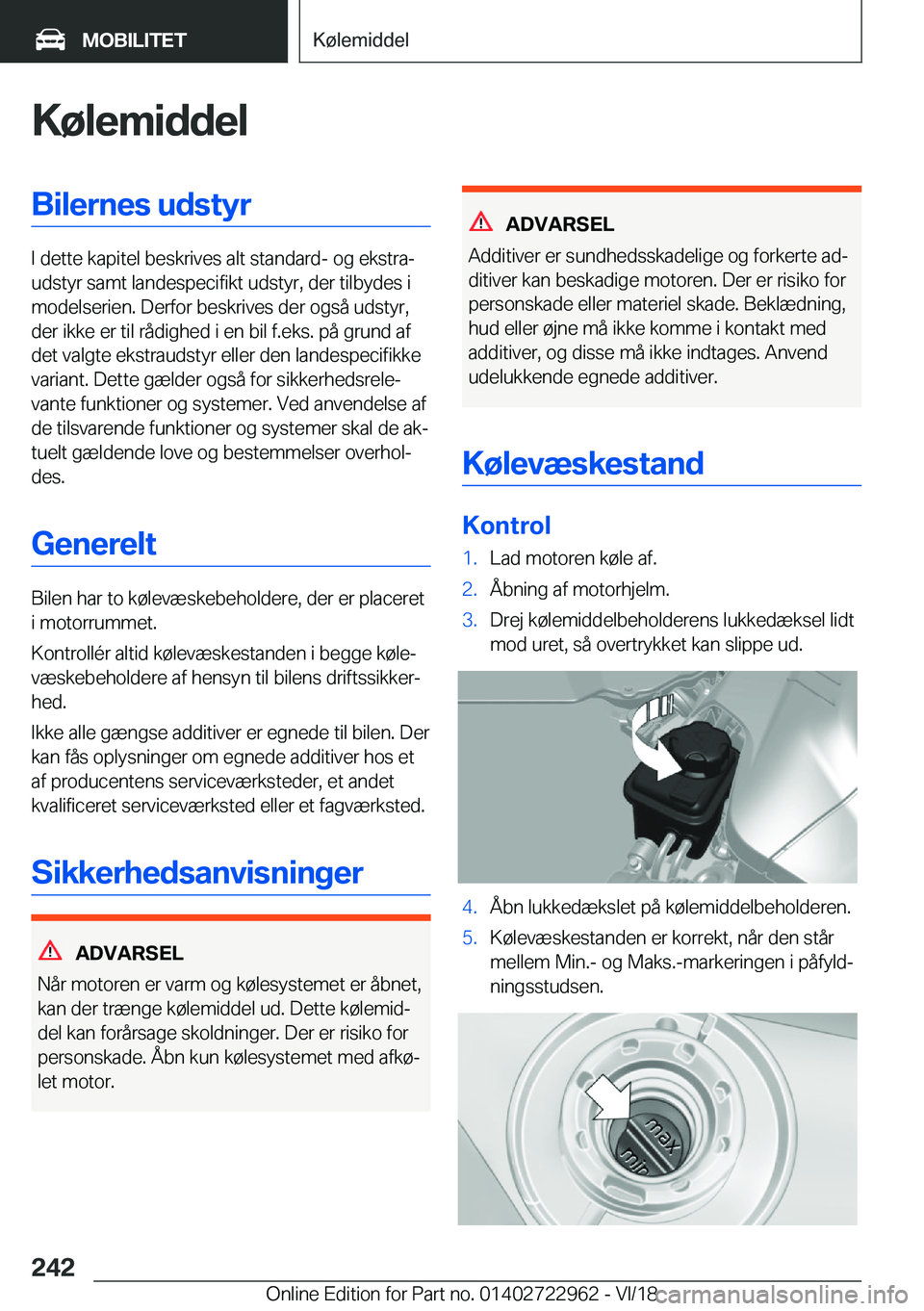 BMW M4 2019  InstruktionsbØger (in Danish) �K�