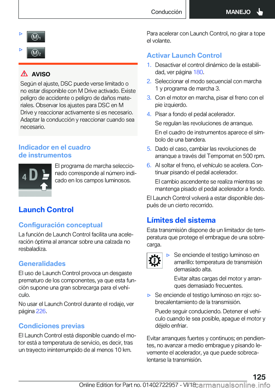 BMW M4 2019  Manuales de Empleo (in Spanish) xx
�A�V�I�S�O
�S�e�g�