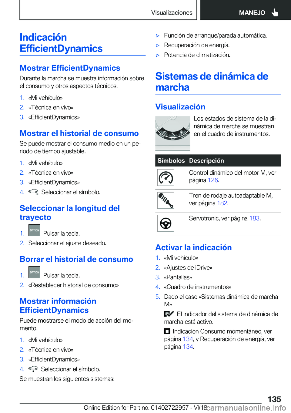 BMW M4 2019  Manuales de Empleo (in Spanish) �I�n�d�i�c�a�c�i�